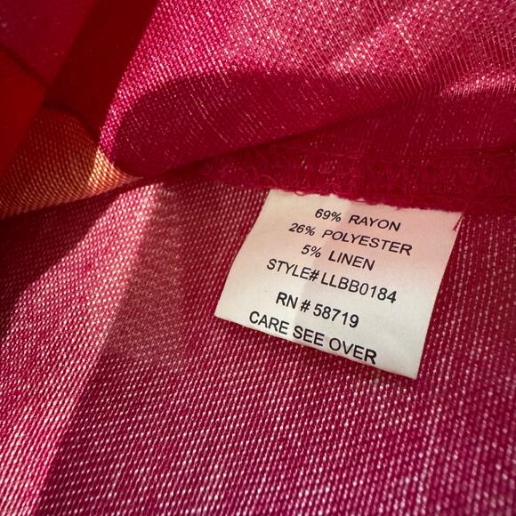 Choices Women Fuschia Magenta Blouse Button Up Artsy Summer Resortwear size 1X - Picture 9 of 9